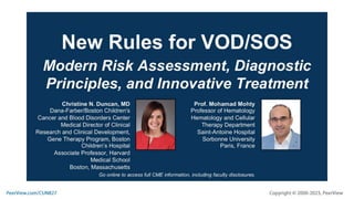 New Rules for VOD/SOS: Modern Risk Assessment, Diagnostic Principles, and Innovative Treatment