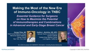 Making the Most of the New Era of Immuno-Oncology in TNBC: Essential Guidance for Surgeons on How to Maximize the Potential of Immunotherapies and Combinations in Advanced and Early-Stage Breast Cancer