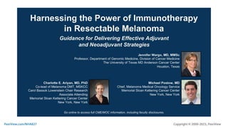 Harnessing the Power of Immunotherapy in Resectable Melanoma: Guidance for Delivering Effective Adjuvant and Neoadjuvant Strategies