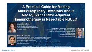 A Practical Guide for Making Multidisciplinary Decisions About Neoadjuvant and/or Adjuvant Immunotherapy in Resectable NSCLC