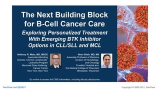 The Next Building Block for B-Cell Cancer Care: Exploring Personalized Treatment With Emerging BTK Inhibitor Options in CLL/SLL and MCL