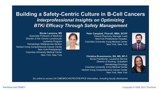 Building a Safety-Centric Culture in B-Cell Cancers: Interprofessional Insights on Optimizing BTKi Efficacy Through Safety Management