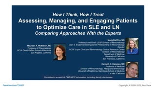 How I Think, How I Treat—Assessing, Managing, and Engaging Patients to Optimize Care in SLE and LN: Comparing Approaches With the Experts