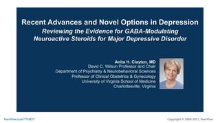 Recent Advances and Novel Options in Depression: Reviewing the Evidence for GABA-Modulating Neuroactive Steroids for Major Depressive Disorder