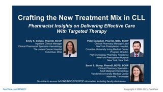 Crafting the New Treatment Mix in CLL: Pharmacist Insights on Delivering Effective Care With Targeted Therapy