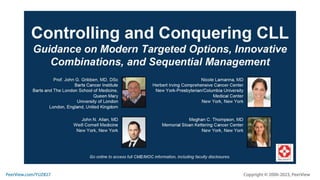 Controlling and Conquering CLL: Guidance on Modern Targeted Options, Innovative Combinations, and Sequential Management