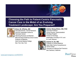 Choosing the Path to Patient-Centric Pancreatic Cancer Care in the Midst of an Evolving Treatment Landscape: Are You Prepared?
