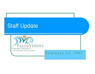 PVLD Staff Update