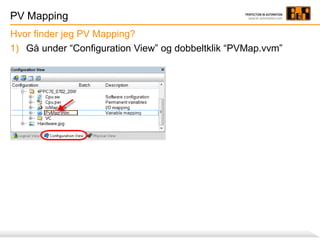 PV Mapping
1) Gå under “Configuration View” og dobbeltklik “PVMap.vvm”
Hvor finder jeg PV Mapping?
 