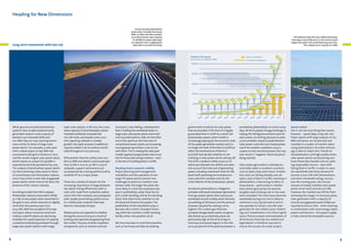 Heading for New Dimensions
Ground-mounted photovoltaic
power plant in Templin (Germany):
With 1.5 million thin-film modules,
114 central inverters and a capacity
of 128 MW, the power plant plays
an important role in supplying the
wider Berlin area with electricity.

Long-term investment with low risk

The Lieberose Solar Park near Cottbus (Germany):
Covering an area of 660,000 m2, the current second
largest solar park in the world boasts 900,000 thinfilm modules and a capacity of 71 MW.

Evolution of PV capacity
(annual and cumulative) in MW

10

Annual installations

2,

Cumulative installations

100,000

71

15

6

,0

81

80,000
40
,8

70

60,000
23

00

1,7
65

2,

23

5

2,

82

0

3,9

52

5,3
6

4

94
6

9,
52

05

30,391

29

1

31,095

17,064
6,708

7,376

0
0

200

While ground-mounted photovoltaic
systems have to date predominantly
generated medium-scale outputs of
between 500 kilowatts (kW) and
100 MW, they are now reaching dimensions similar to those of large-scale
power plants. For example, a solar park
with a rated output of 290 MW was
connected to the grid in Arizona in 2012
and the world’s largest solar power plant,
which boasts an output of 579 MW, is
expected to be fully operational by 2015.
The outputs of photovoltaic power plants
are thus achieving scales equal to those
of conventional coal-fired power stations,
and in Asia, there is even talk of gigawatt
power plants, which have so far been the
preserve of the nuclear industry.
According to data from the European
Photovoltaic Industry Association (EPIA),
31.1 GW of solar power were connected to
the grid in 2012, which amounts to slightly
more than the previous year (2011:
30.4 GW). With the exception of Europe
and Japan, where numerous small and
medium-sized PV plants are also being
installed, this rapid expansion of capacity
is predominantly being achieved through
large solar power stations with mega-

8

watt-scale outputs. In fall 2012, the cumulative capacity of all photovoltaic plants
installed worldwide exceeded the
100 GW mark, and despite some countries reporting setbacks in market
growth, the rapid increase in additional
capacity added is set to continue worldwide throughout 2013 and 2014.
EPIA predicts that the utility-scale market (2.5 MW and above) could quadruple
from 9 GW in 2012 to 37 GW in 2017, if
adequate support mechanisms are
accompanied by a strong political will to
establish PV as a major power.
There are a variety of reasons for the
increasing importance of large photovoltaic plants. Rising efficiencies, both in
solar cells made from crystalline wafers
and in thin-film modules, are juxtaposed
with rapidly plummeting system prices.
It is chiefly solar modules that have
become noticeably cheaper.
Module prices are expected to stabilize
during the course of 2013 as a result of
existing overcapacities disappearing from
the market. The price of other important
components, such as inverters and sub-

structures, is also falling, a development
that is fuelling the worldwide boom in
large-scale solar power plants and small
roof-mounted systems alike. On the other
end of the spectrum, the fuel costs of
conventional power plants are increasing,
causing power generation costs to rise
with them. This is making the solar park
market segment progressively more lucrative for financially strong investors – even
in the face of tumbling feed-in tariffs.
Deciding factor economic viability
Project planning and management,
installation and the operation of ever
larger PV power plants present new
challenges to planners, investors and
bankers alike. The larger the plant, the
more likely it is that the proposed solar
plant’s profitability, rather than the client’s credit standing, will be the deciding
factor that determines whether or not
the bank will finance the project. The
profitability of the installation plays a
decisive role in terms of project financing, while the investor’s credit standing
hardly comes into question at all.
We must also bear in mind that countries
such as Germany and Italy are slashing

1

200

2

200

3

200

4

200

5

200

government incentives for solar power
that are provided in the form of a legally
guaranteed feed-in tariff. As a result, the
photovoltaics power plant market is
increasingly playing by the economic rules
of the power generation market and it is
no longer the level of the feed-in tariff but
rather the levelized cost of electricity (LCOE) that decides whether or not
investing in solar power plants will pay off.
The LCOE is stated in either euros or US
dollars per kilowatt hour (kWh) and takes
into account the total cost of generating
power, including investment costs for the
plant itself, operating and maintenance
costs, and other variable costs for the
entire lifetime of the photovoltaic system.
At present, photovoltaics is obliged to
compete with peak load power generation
from gas power plants. Peak load occurs
worldwide around midday when factories
are working at full steam and the amount
of power required for cooling is at its
highest. This is when gas-fired and
pumped-storage power plants are generally started up, as electricity prices are
particularly high at this time of day. In
Germany and several regions in the USA,
up to 40 percent of the peak load power is

6

200

7

200

8

200

9

200

2010

2011

2012

provided by photovoltaics on some sunny
days. At the European Energy Exchange in
Leipzig, the falling procurement costs for
solar power are striking, because its yield
curve correlates closely to peak demand.
Solar power curbs the cost of peak power
and if the weather conditions cause a
surplus of solar and wind power, this may
even result in “negative” electricity prices
being reached.
Solar power generation is already economically viable in southern countries
such as Spain, Italy and Greece. Installation costs are falling steadily and, despite a lack of feed-in tariffs, investing in
photovoltaics is becoming lucrative in
many places – particularly in installations where grid parity has become
tangibly close to being met or has even
been exceeded. This trend was observed
worldwide during 2012 and is likely to
continue in 2013. By the end of 2012 it
was possible to install a 770 kW solar
generator for one million euros. Protecting such investments is of critical significance. Precise analysis and evaluation of
all technical, financial, tax-related and
legal details is therefore required to
ensure the success of a solar project.

P h oto : ju w i AG

1,4

6,

,2

Source: EPIA

P h oto : B ELE C TR I C T ra di n g G mb H

20,000

,8

16

40,000

Speed matters
Size is not the only thing that counts,
however – speed plays a big role, too:
Power plants with large outputs of 100
MW and above can be planned and
installed in a matter of months when
using photovoltaics. No other technology is able to match this. Thanks to
standardization and high quality levels,
solar power plants are becoming ever
more financially feasible and are yielding respectable returns – even with
falling feed-in tariffs. In order to cover
the worldwide electricity demand of
around 12,000 GW with photovoltaics
and other renewable energy sources
over the coming years, the annual
amount of newly installed solar power
plants must reach around 300 GW.
However, the markets are still far from
achieving this target. In Germany alone,
solar generators with a capacity of
around 200 gigawatts peak (GWp) are
required to ensure that – when working
in combination with wind energy, hydropower and biomass – the power supply
is fully covered by renewable sources.

9

 