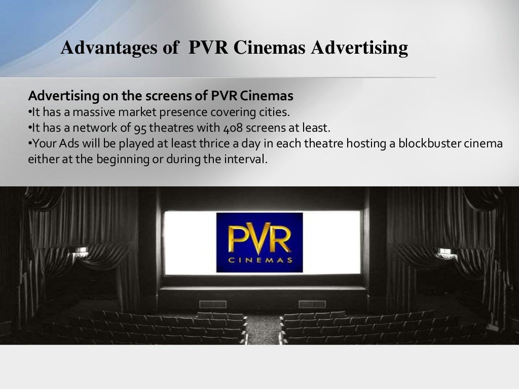 PVR Cinemas Advertising with rates and offers
