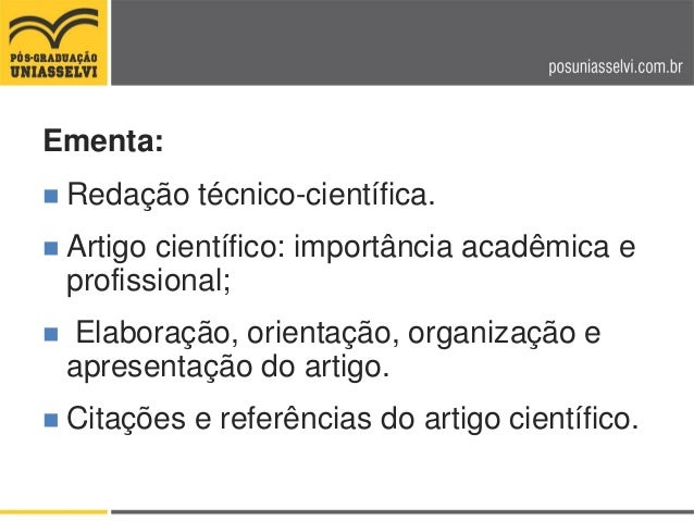 Finalidade do artigo cientifico
