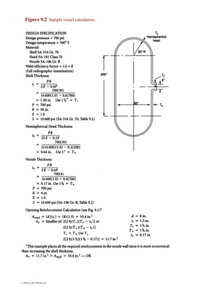 Figure 9.2 Sample vessel calculation.
© 1998 by CRC PRESS LLC
 