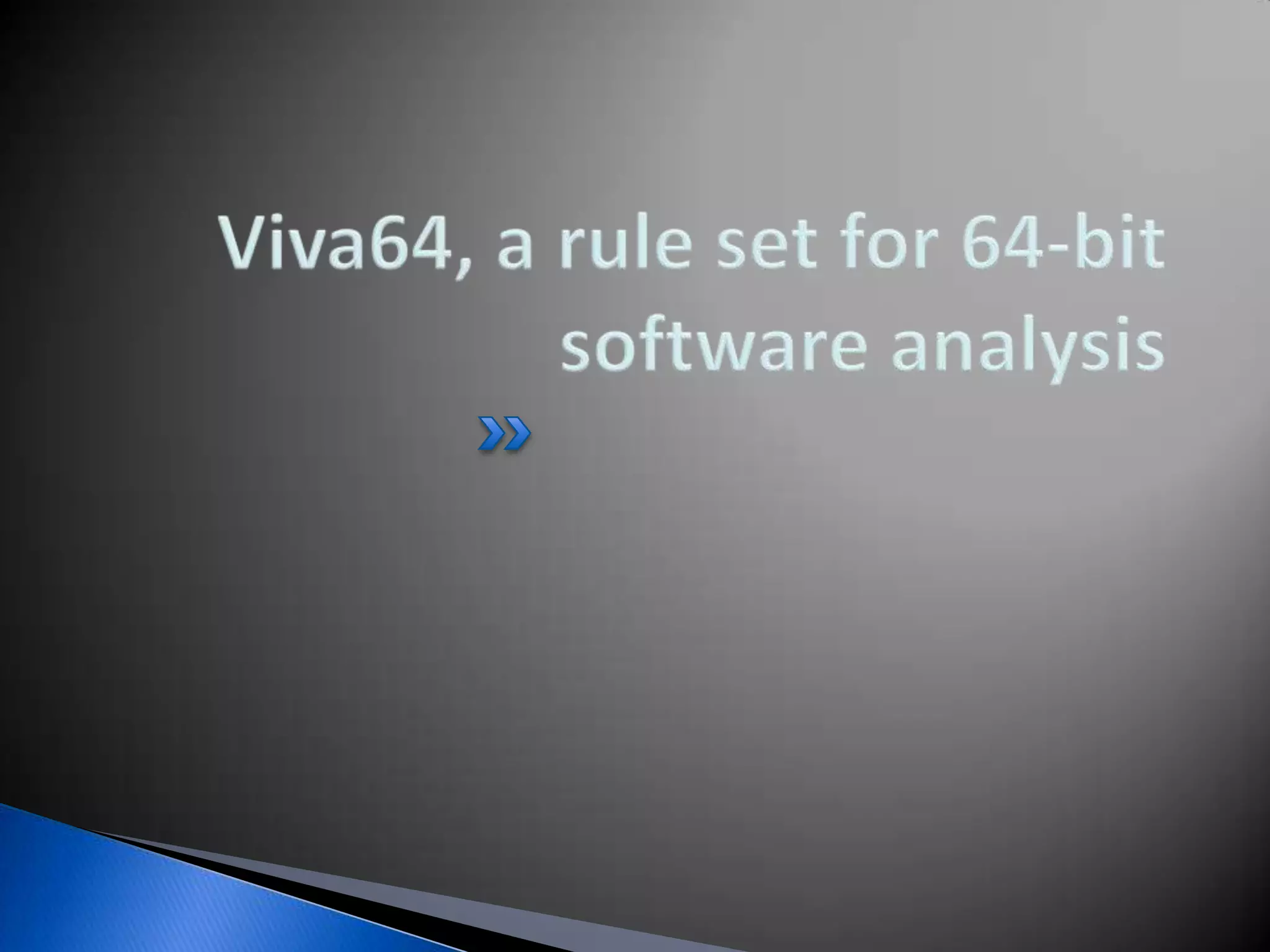Viva64, a rule set for 64-bit software analysis