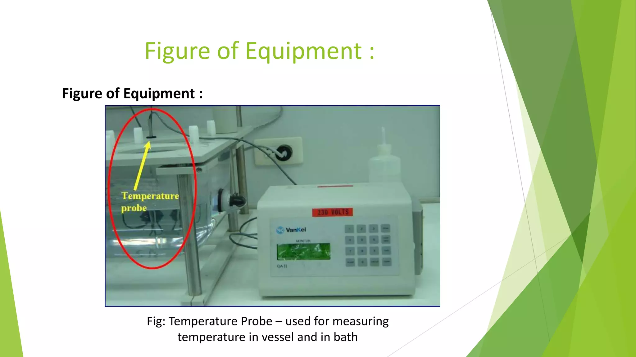 Figure of Equipment :
Fig: Temperature Probe – used for measuring
temperature in vessel and in bath
Figure of Equipment :
 