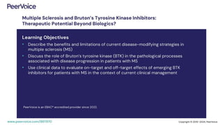 Multiple Sclerosis and Bruton’s Tyrosine Kinase Inhibitors: Therapeutic Potential Beyond Biologics?