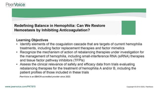 Redefining Balance in Hemophilia: Can We Restore Hemostasis by Inhibiting Anticoagulation?