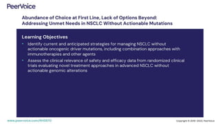 Abundance of Choice at First Line, Lack of Options Beyond: Addressing Unmet Needs in NSCLC Without Actionable Mutations