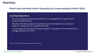 What’s New and What’s Next? Expanding Our Understanding of HCM in 2023