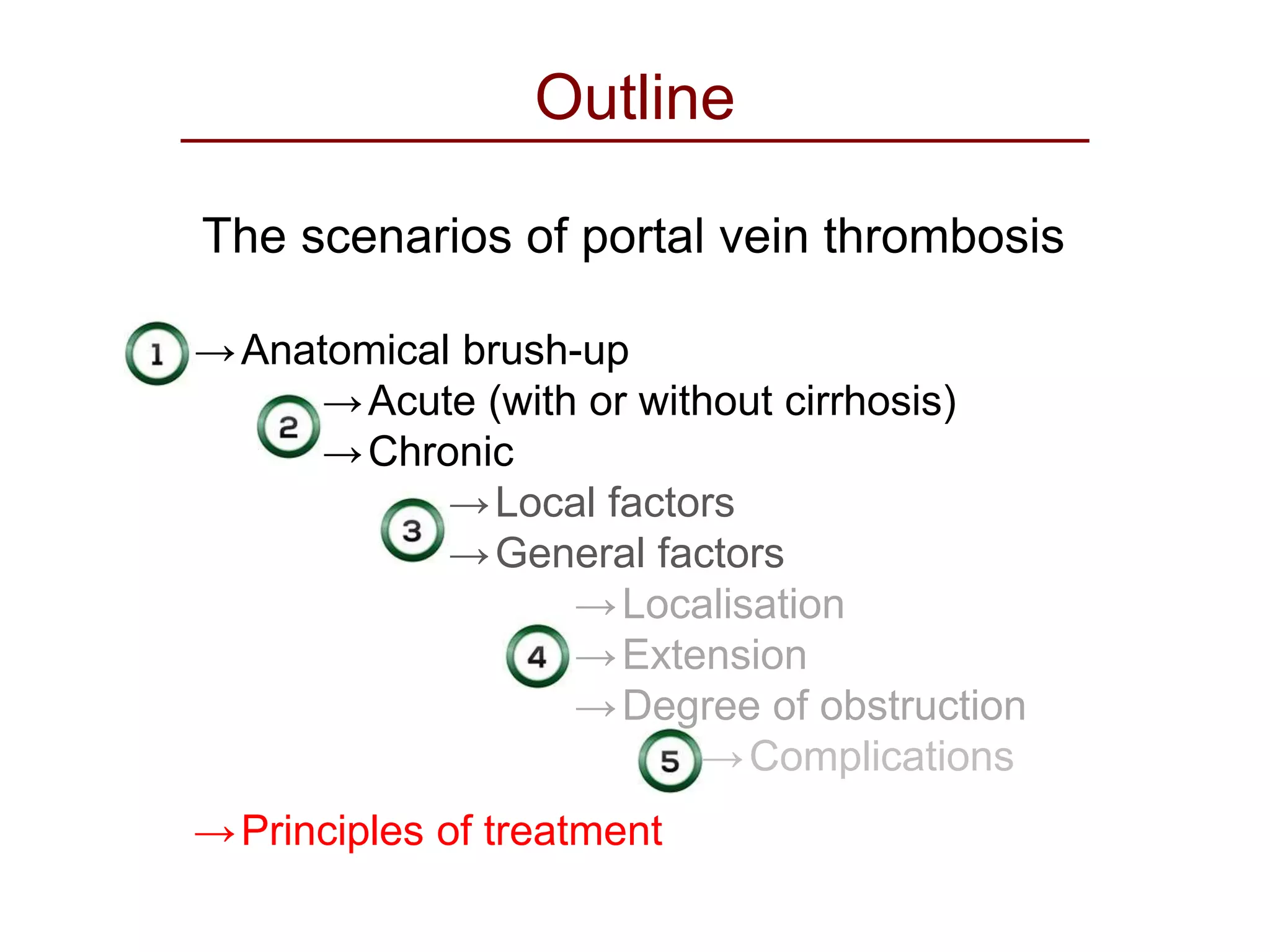 Portal vein thrombosis: scenarios and principles of treatment | PPTX