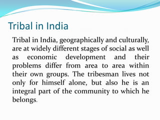 primitive vulnerable tribal groups in India | PPTX