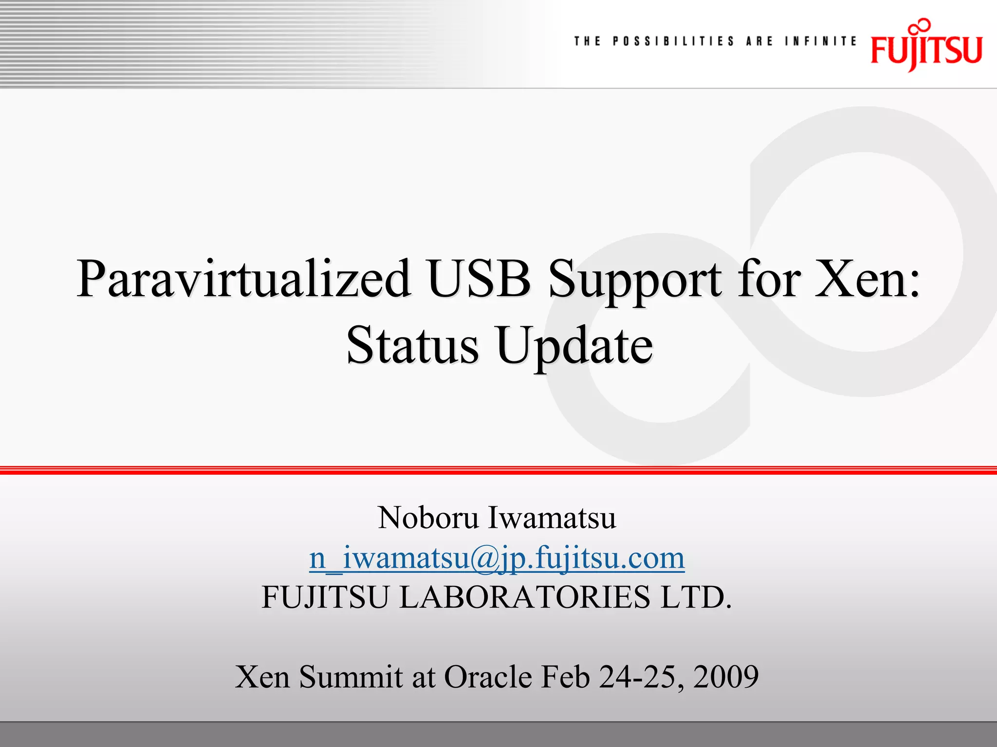 XS Oracle 2009 PV USB