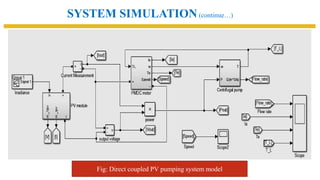 Dynamic modeling of photovoltaic (PV) fed water pumping system for ...