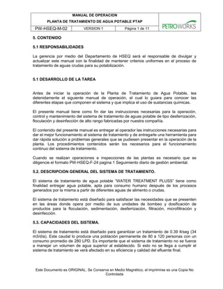 PW-HSEQ-M-02 Manual de Operación Planta de Tratamiento de Agua Potable ...