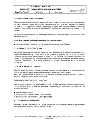 PW-HSEQ-M-02 Manual de Operación Planta de Tratamiento de Agua Potable ...