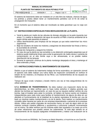 PW-HSEQ-M-02 Manual de Operación Planta de Tratamiento de Agua Potable ...