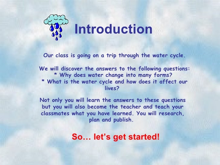 Water cycle essay