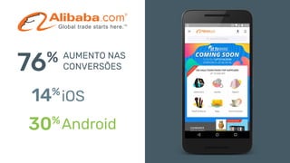 76% AUMENTO NAS
CONVERSÕES
14%
iOS
30%
Android
 
