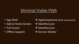 Selling PWAs (.. to Your boss, client, PM..)
• It’s a replacement for your Responsive / Adaptive Web App
• Not every Nativ...