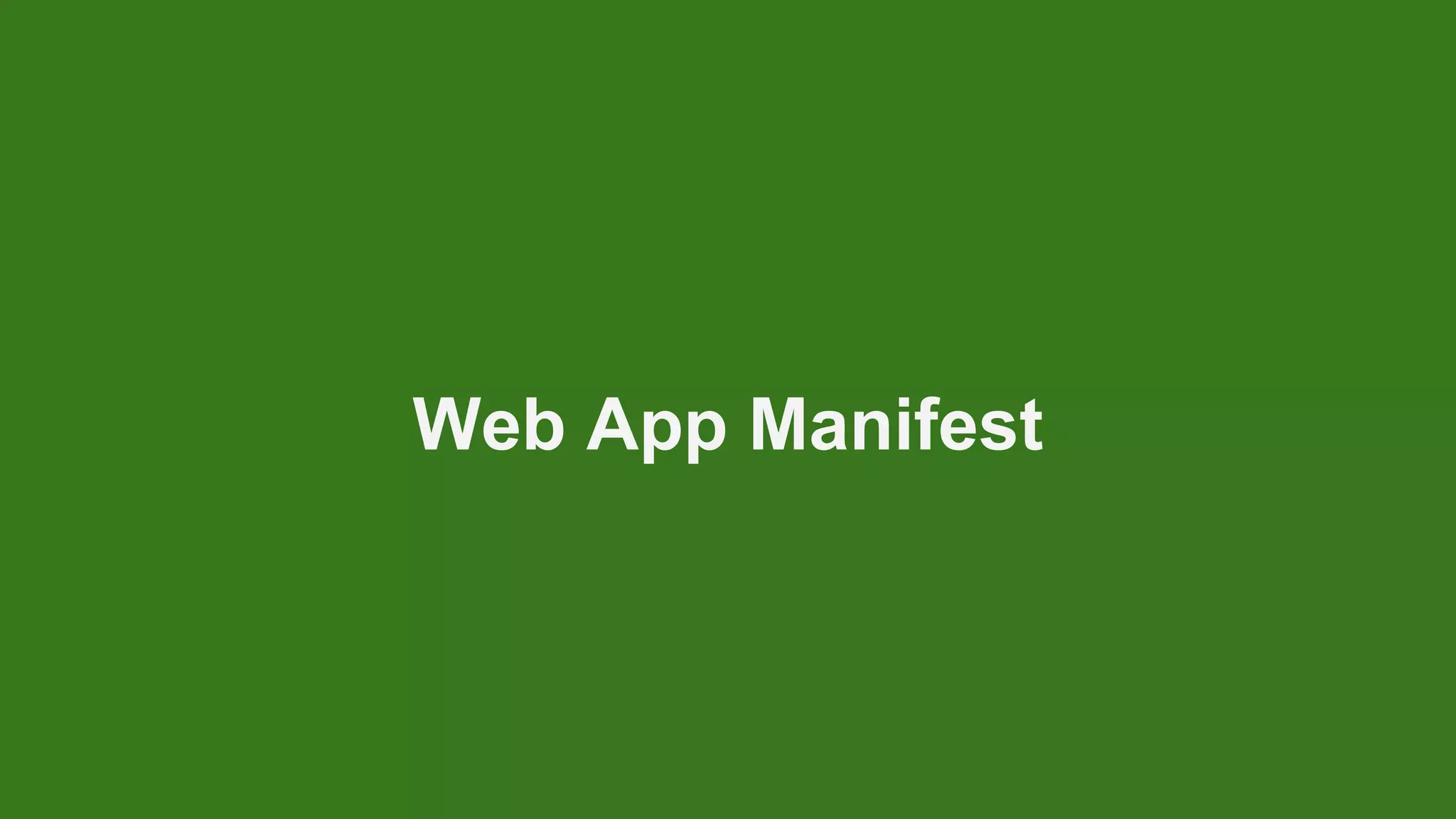 Web App Manifest
 