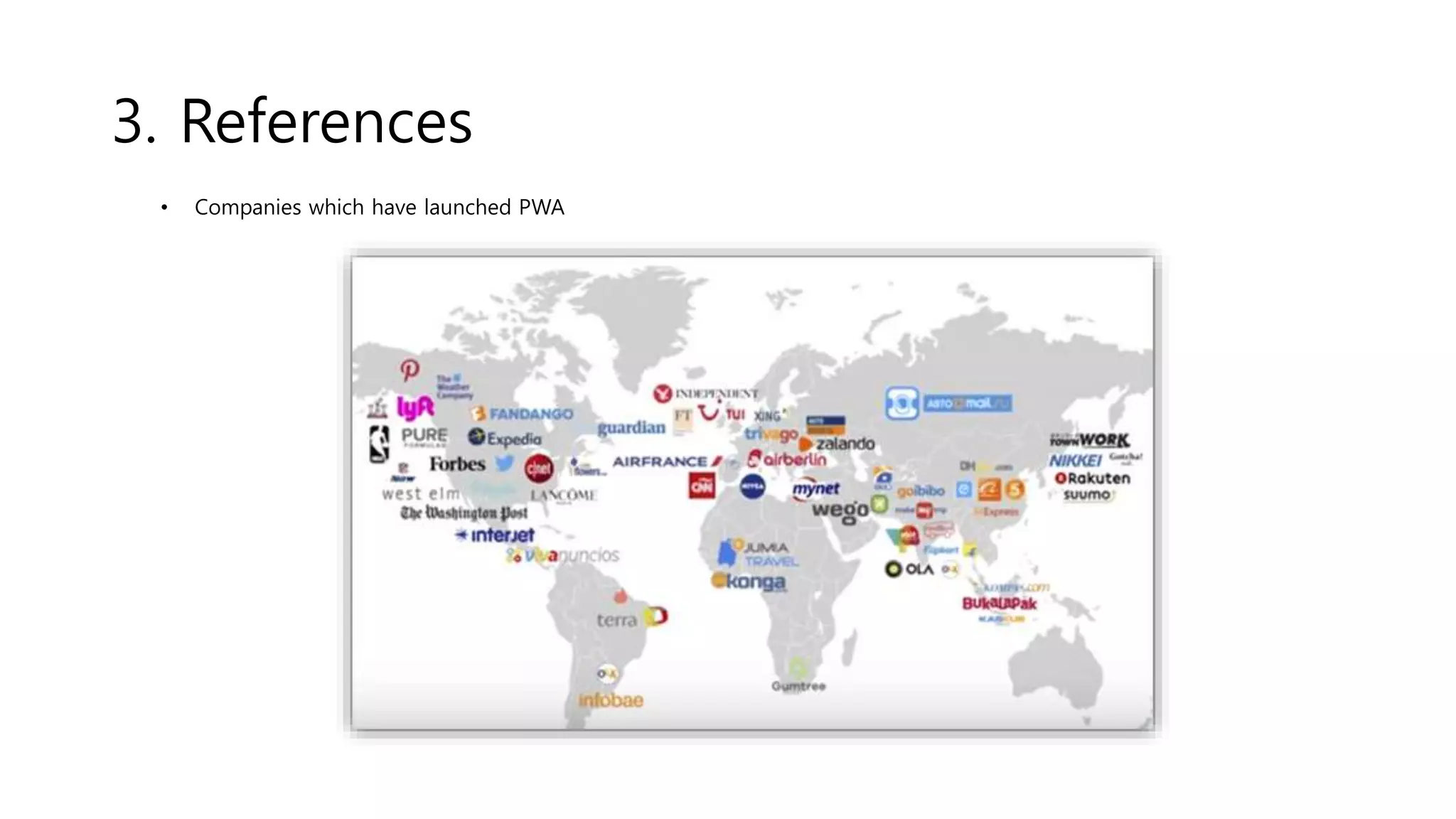 3. References
• Companies which have launched PWA
 