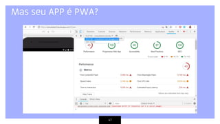 47
Mas seu APP é PWA?
 