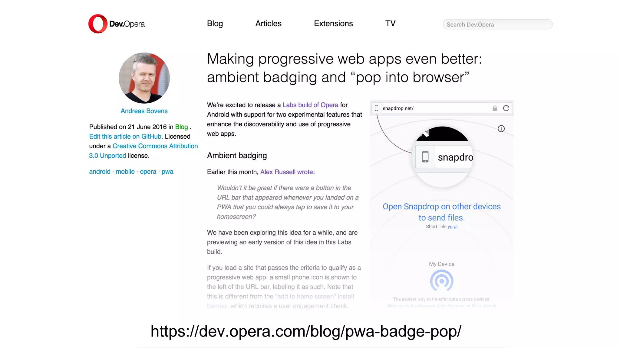 https://dev.opera.com/blog/pwa-badge-pop/
 