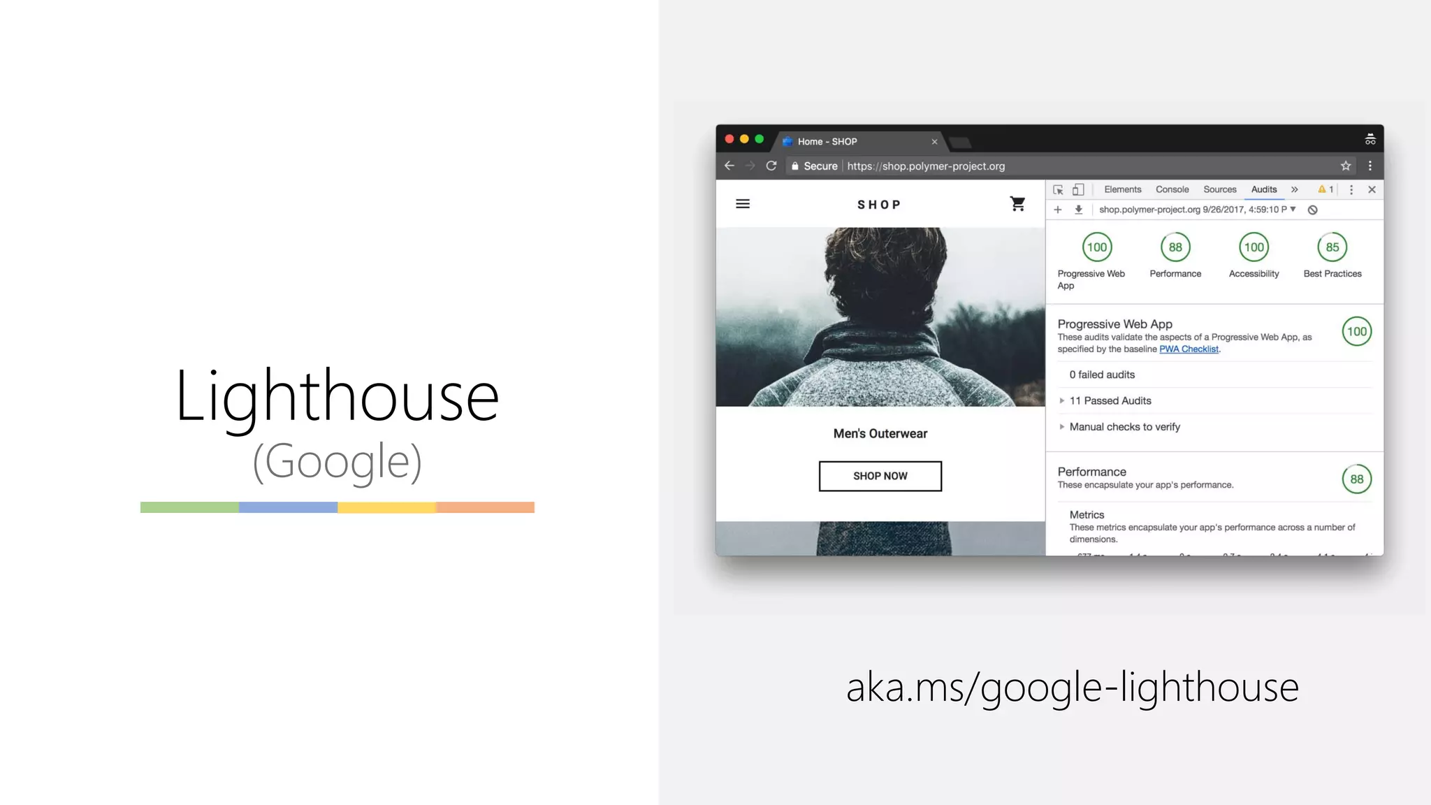 Lighthouse
(Google)
aka.ms/google-lighthouse
 