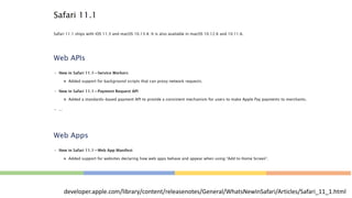 developer.apple.com/library/content/releasenotes/General/WhatsNewInSafari/Articles/Safari_11_1.html
 