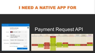 I NEED A NATIVE APP FOR
Payment Request API
 
