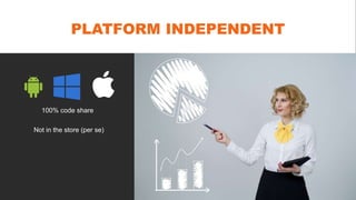 PLATFORM INDEPENDENT
100% code share
Not in the store (per se)
 