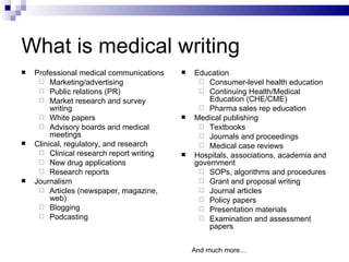 Medical Writing Communcations Tips Medical Writing 101 (PWAC) | PPT