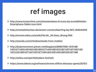 ref images
http://ninetailsfoxchan.deviantart.com/art/Sad-
Png-by-NFC-304044918
http://mrmen.wikia.com/wiki/File:Mr._All-
Goes_Wrong.PNG
https://goo.gl/022j4n
https://www.labnol.org/software/chrome-offline-
dinosaur-game/28781/
53
 