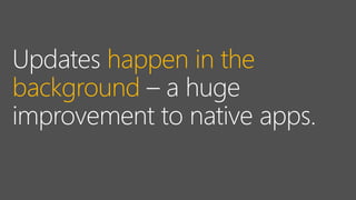 Updates happen in the
background
 