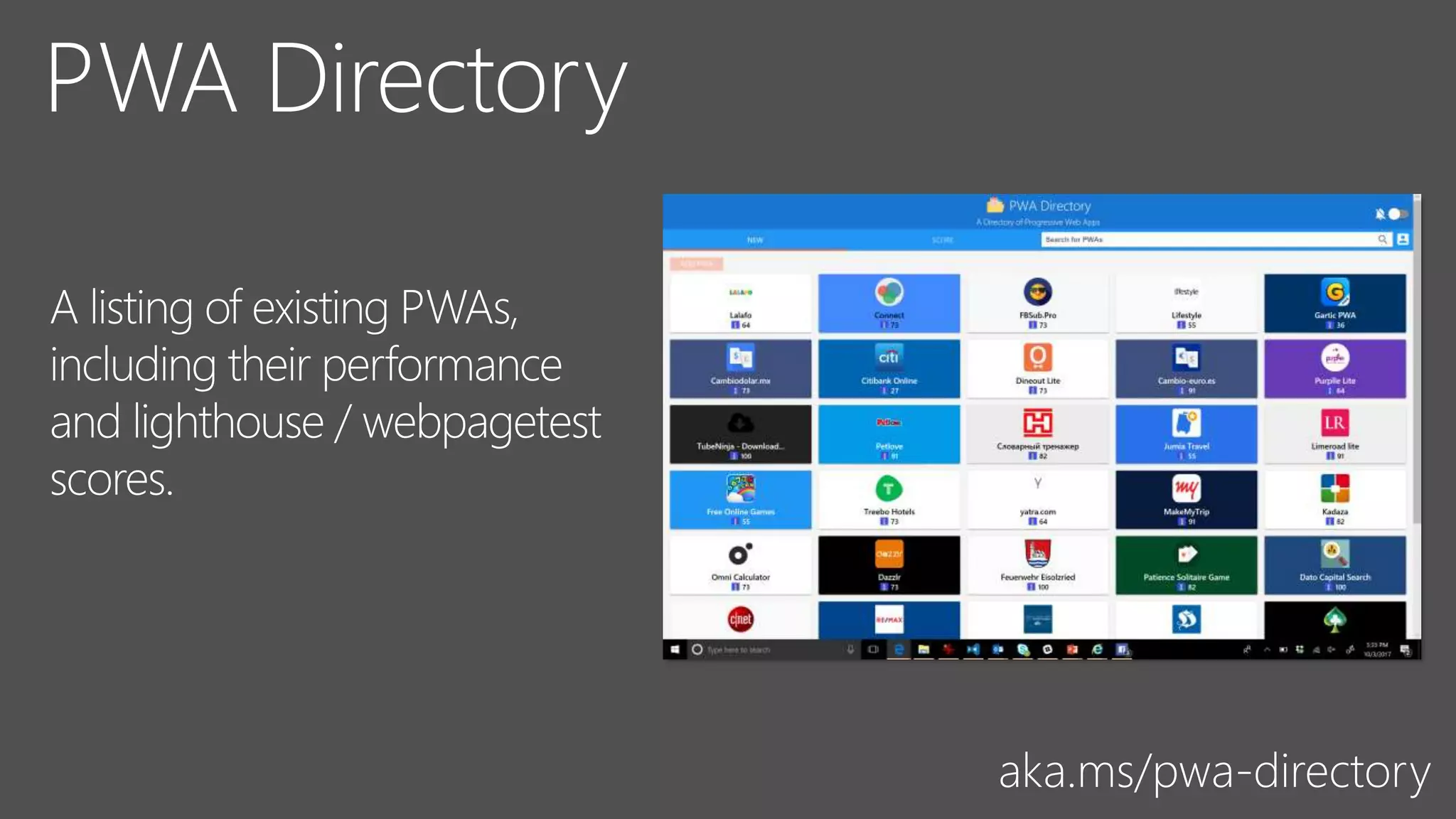 aka.ms/pwa-directory
 