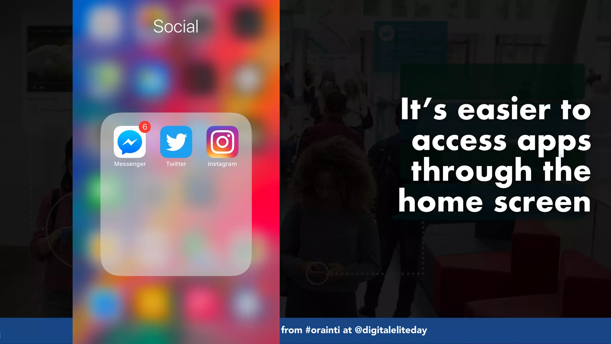 #pwaseo by @aleyda from #orainti at @digitaleliteday!
It’s easier to
access apps
through the
home screen
 