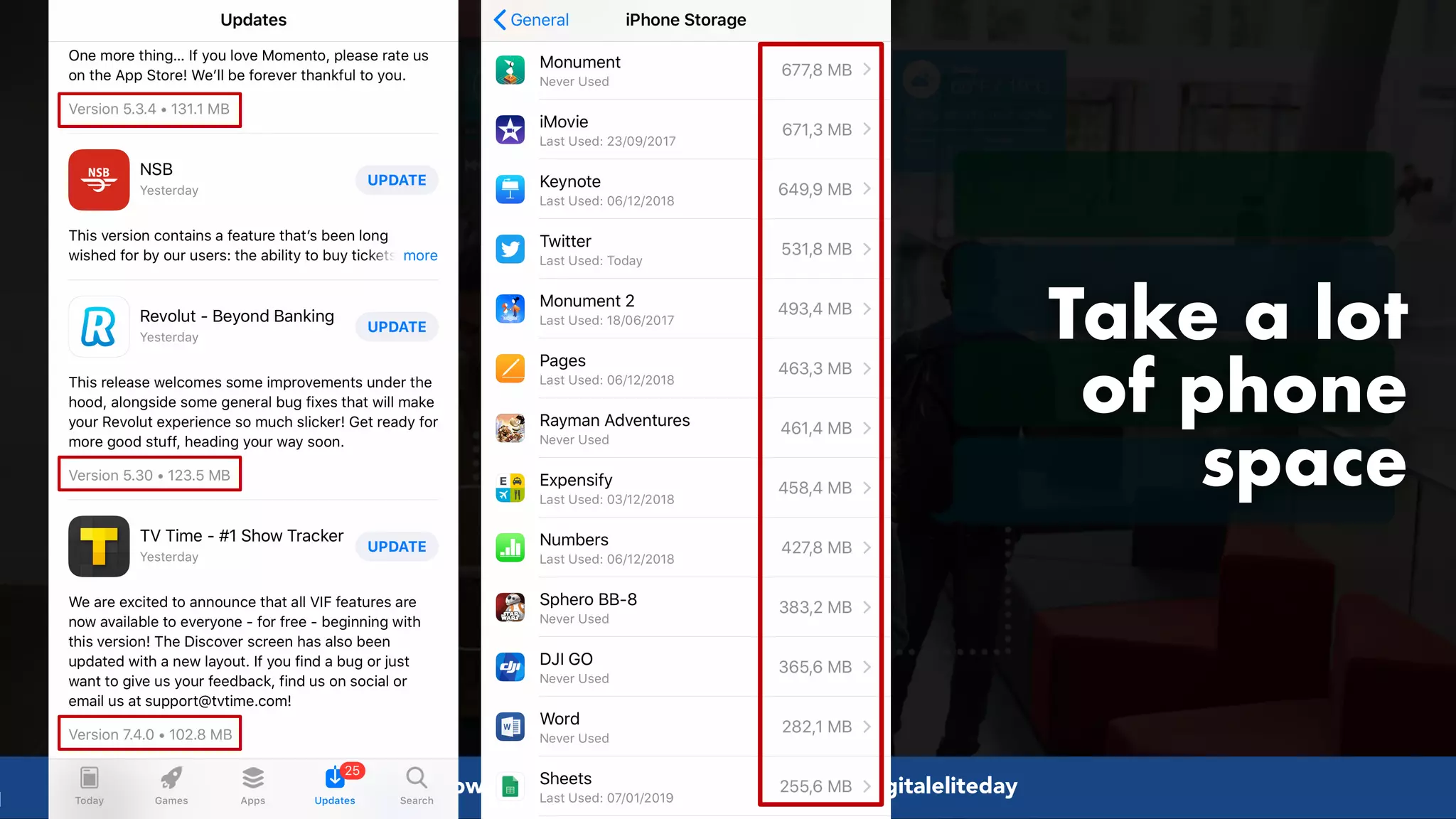 #pwaseo by @aleyda from #orainti at @digitaleliteday!
Take a lot
of phone
space
 