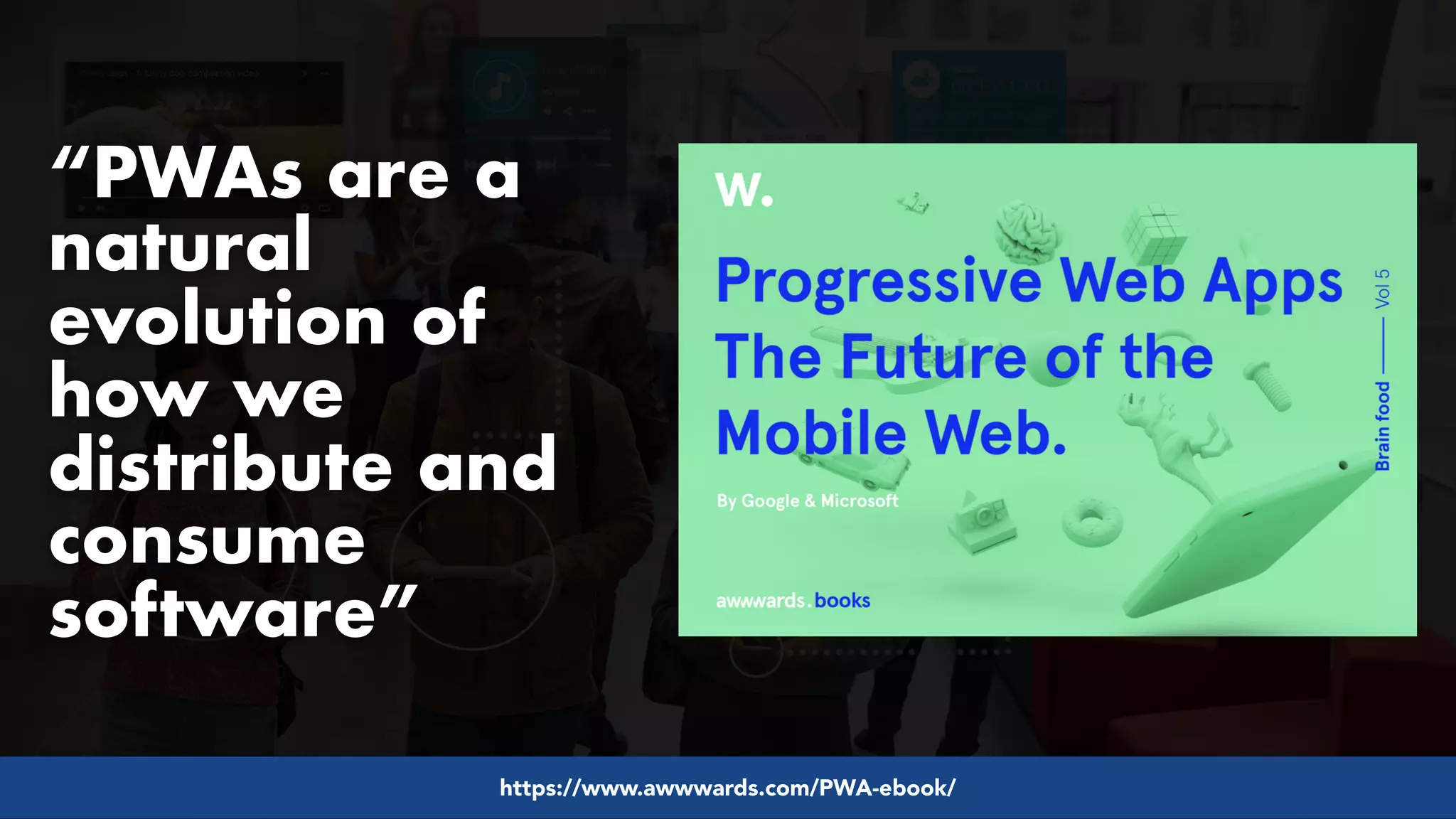 #pwaseo by @aleyda from #orainti at @digitaleliteday!
“PWAs are a
natural
evolution of
how we
distribute and
consume
software”
https://www.awwwards.com/PWA-ebook/
 