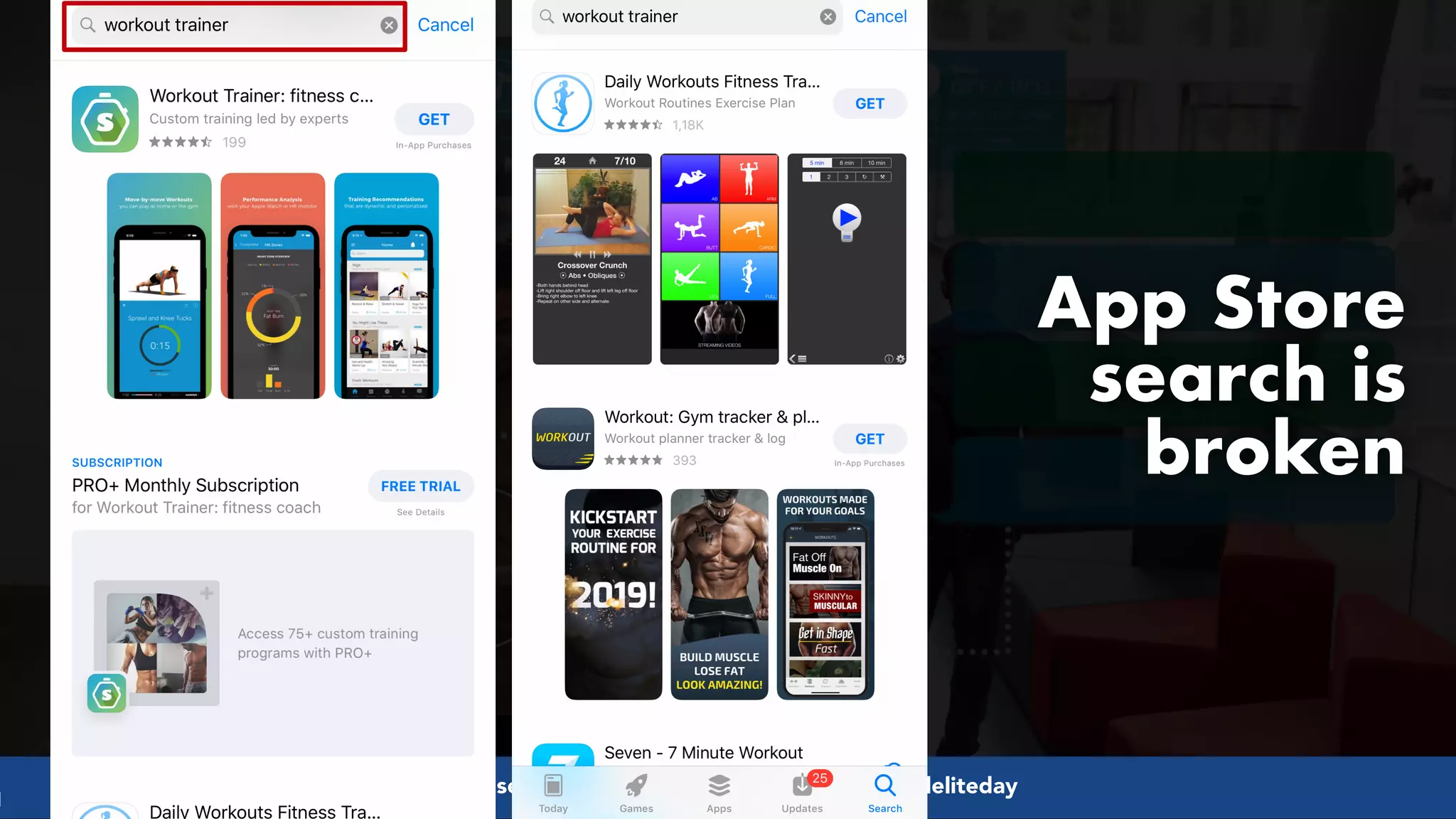 #pwaseo by @aleyda from #orainti at @digitaleliteday!
App Store
search is
broken
 
