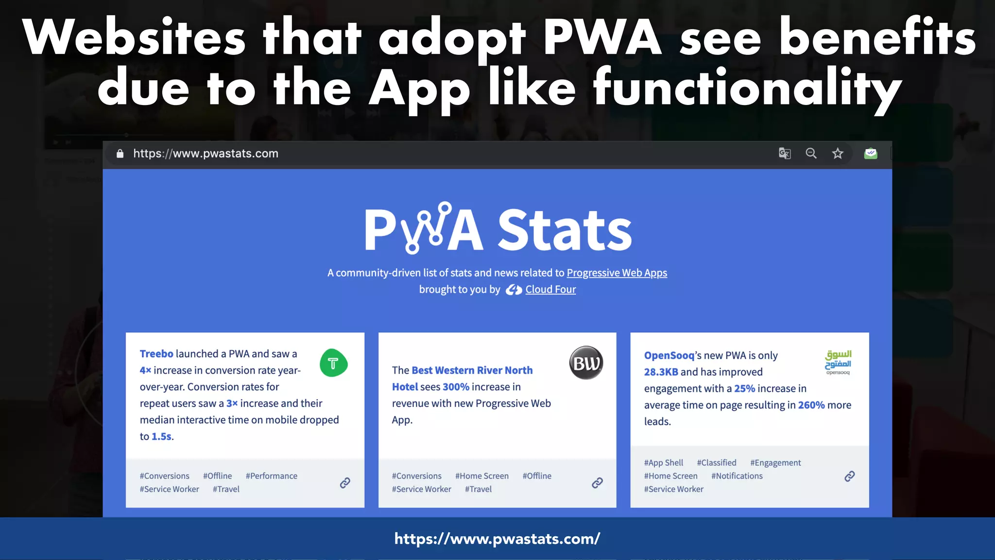 #pwaseo by @aleyda from #orainti at @digitaleliteday!
Websites that adopt PWA see benefits
due to the App like functionality
https://www.pwastats.com/
 